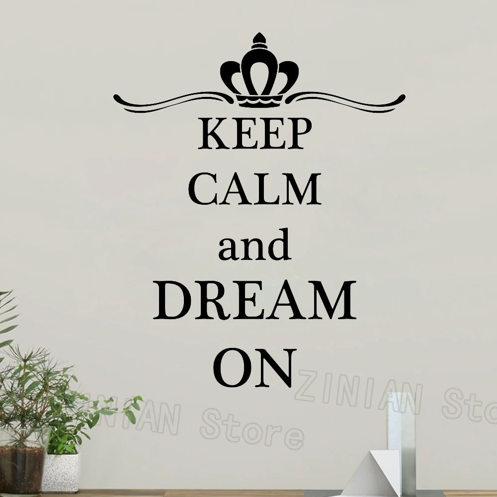 Цитата Keep Calm And Dream On наклейка на стену виниловое искусство домашний декор