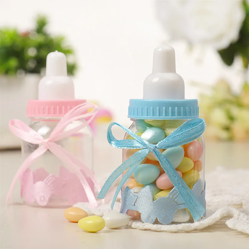 

Milk bottle Candy Filled Sugar Toy Candy Box Baby Shower Transparent Wedding Favors Gift Box Birthday Package