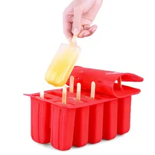 10 мороженое силиконовые формы Reusele Экологичные летние DIY Формочки Для Мороженного «фруктовый лед» йогурт наборы для десерта с 12 палочками 3