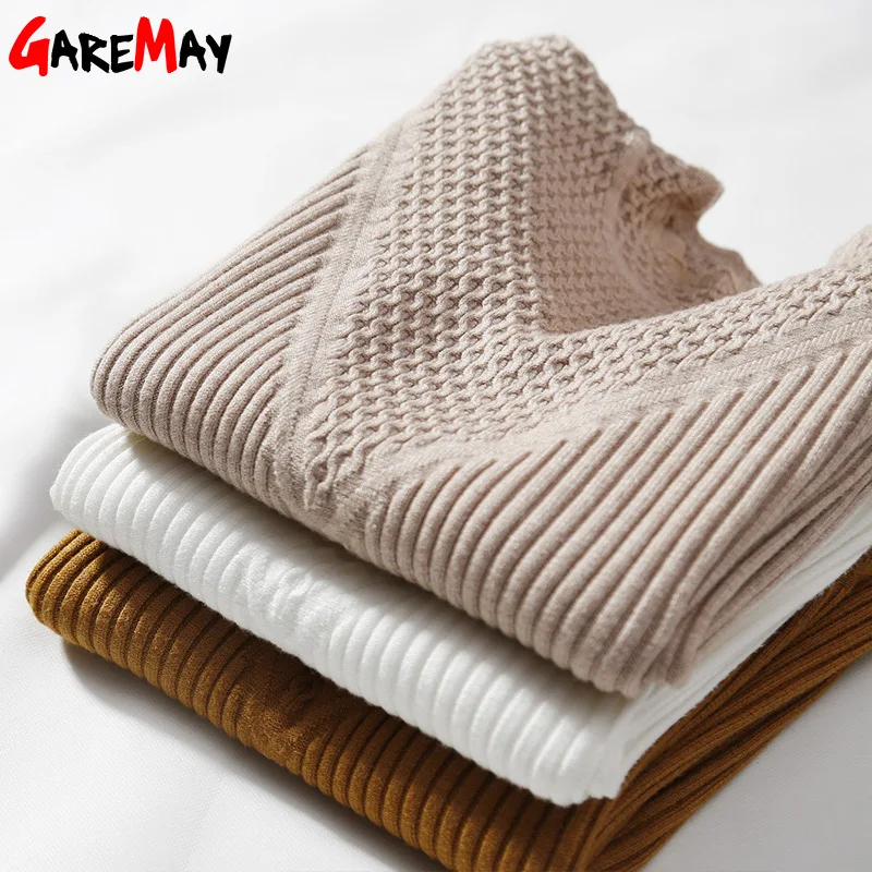 

Garemay Winter Sweater Women Pullover Knitted Long Sleeve Casual Turtleneck Sweaters Female Womens Jumpers Knitwear Sueter Mujer
