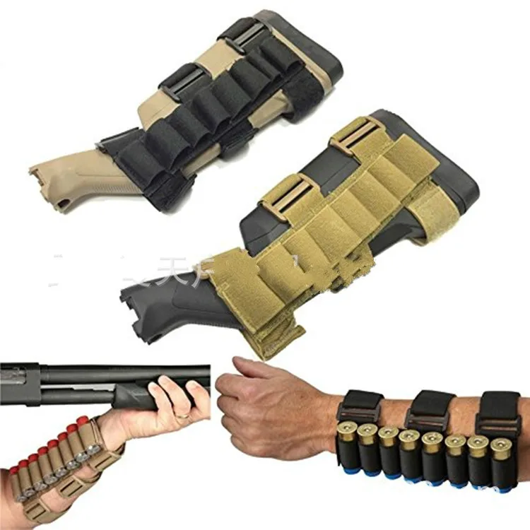 

Airsoft Hunting Molle 8 Rounds GA Shotgun Shells Holder Military Shooting Arm Band 12 Gauge Bullet Ammo carrier Cartridge Pouch