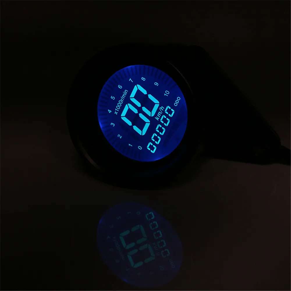 Motorcycle Retro LED LCD Tachometer Speedometer Fuel Gauge Assembly Cafe Racer Old School Bobber Touring Scooter Offroad 