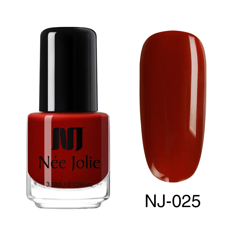 Ни Джоли 3,5 мл, нюдовый Карамельный цвет лак для ногтей полу-прозрачная; Нейл-арт Лаки розовый продолжительный блеск для ногтей дизайн - Цвет: Ordinary NJ-025