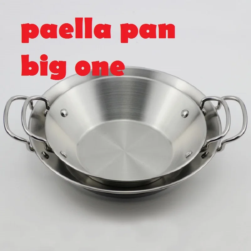 Image 24CM Stainless steel pot seafood dish cooker pan seafood pan paella