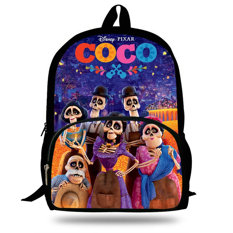 Disney Coco Black Backpack School Book Bag Backpack 16/" for Kids