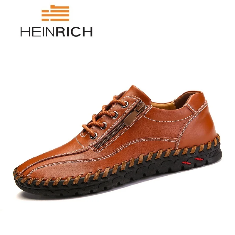 

HEINRICH Genuine Leather Casual Men Shoes Fashion Brand Sneakers Men Soft Breathable Leather Shoes Men Zapatos Hombre Casual