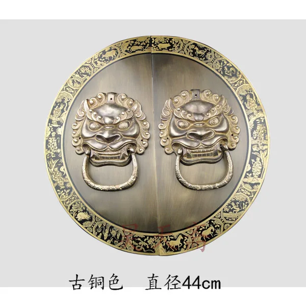 

[Haotian vegetarian beast] copper door handle large wardrobe with flower brass knocker beast handle HTA-081