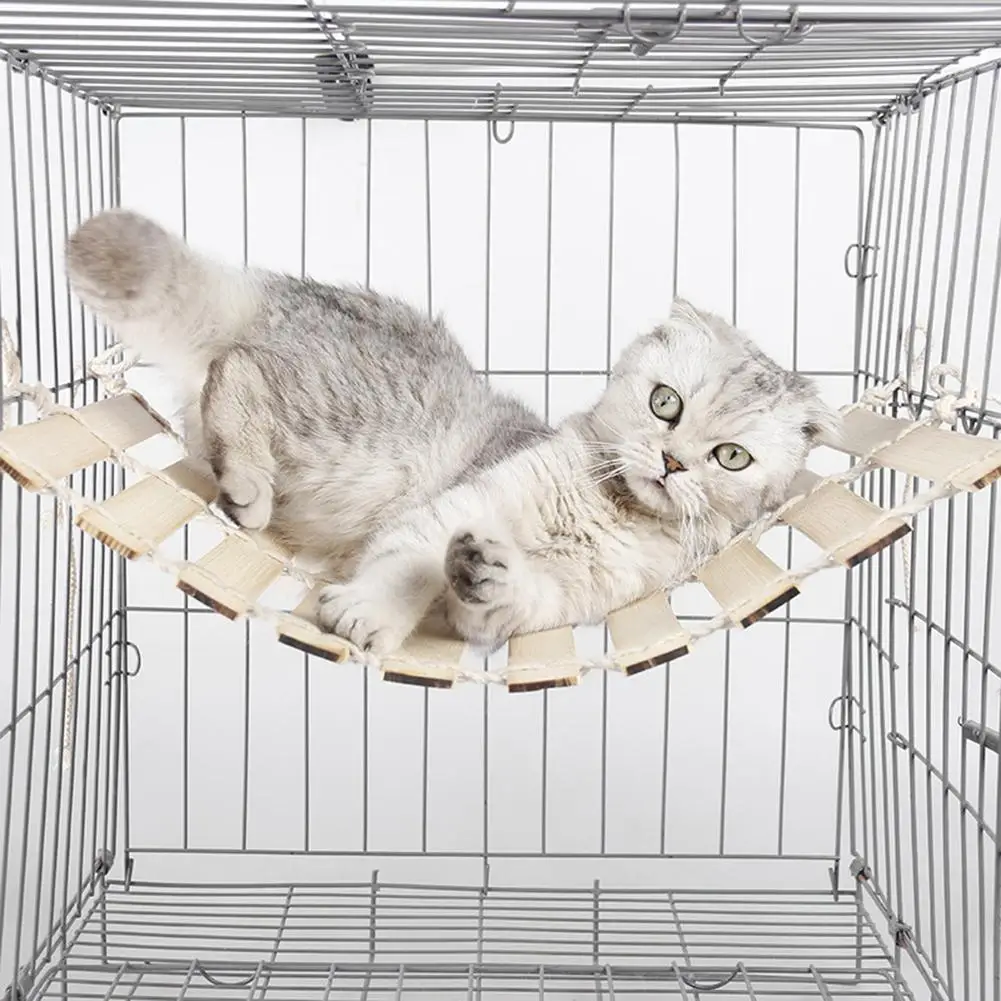 

Bamboo DIY Nest Cat Hammock Summer Cooling Pad Cat Hanging Bed for Puppies Ferrets Rabbits Guinea Pigs Small Animal Supplies 20E