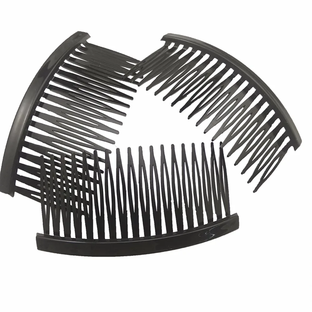 10pcs 18teeth9*4.2cm plastic hair combs for hair accessories black pin