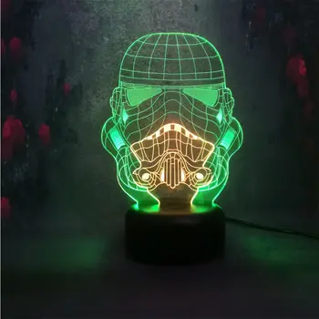 

Star Wars Warrior soldier hero Two-Tone Color mixed color LED Night Lamp Desk Table Light for Children Kid Sleep Lamp Gift