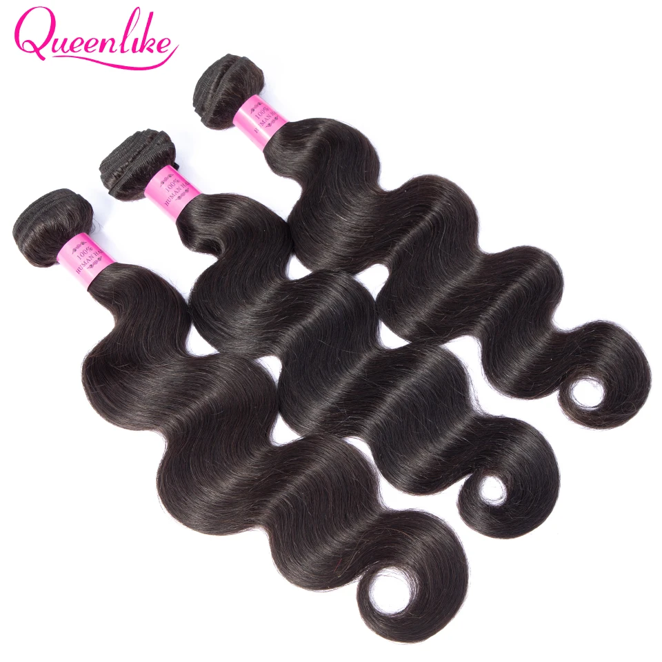 HTB1M8yvX5HrK1Rjy0Flq6AsaFXau Queenlike Hair 3 Bundles Brazilian Body Wave With 6x6 Big Lace Closure Double Weft Non Remy Human Hair Bundles With Closure