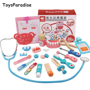 

Dropshipping Simulation Doctor Toys Girl Nurse Doctor Stethoscope Wooden Toys For Kids Pretend Play Career Initiation Education