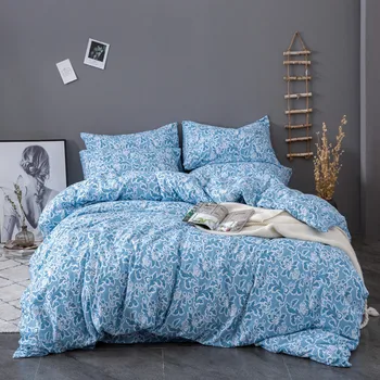 

Printed Marble Simple Bedding Set Floral Leaves Comfortable Bed Linens Home Textile US Twin Queen Duvet Cover Set for Adults Bed