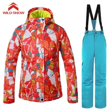 Женский зимний костюм, комплект для сноуборда, женский костюм, женский водонепроницаемый ветрозащитный женский лыжный костюм, куртки и штаны, лыжный костюм