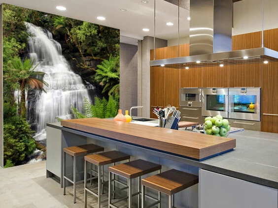 Personalizado Paisagem Papel De Parede 3d Rainforest Cachoeira Para