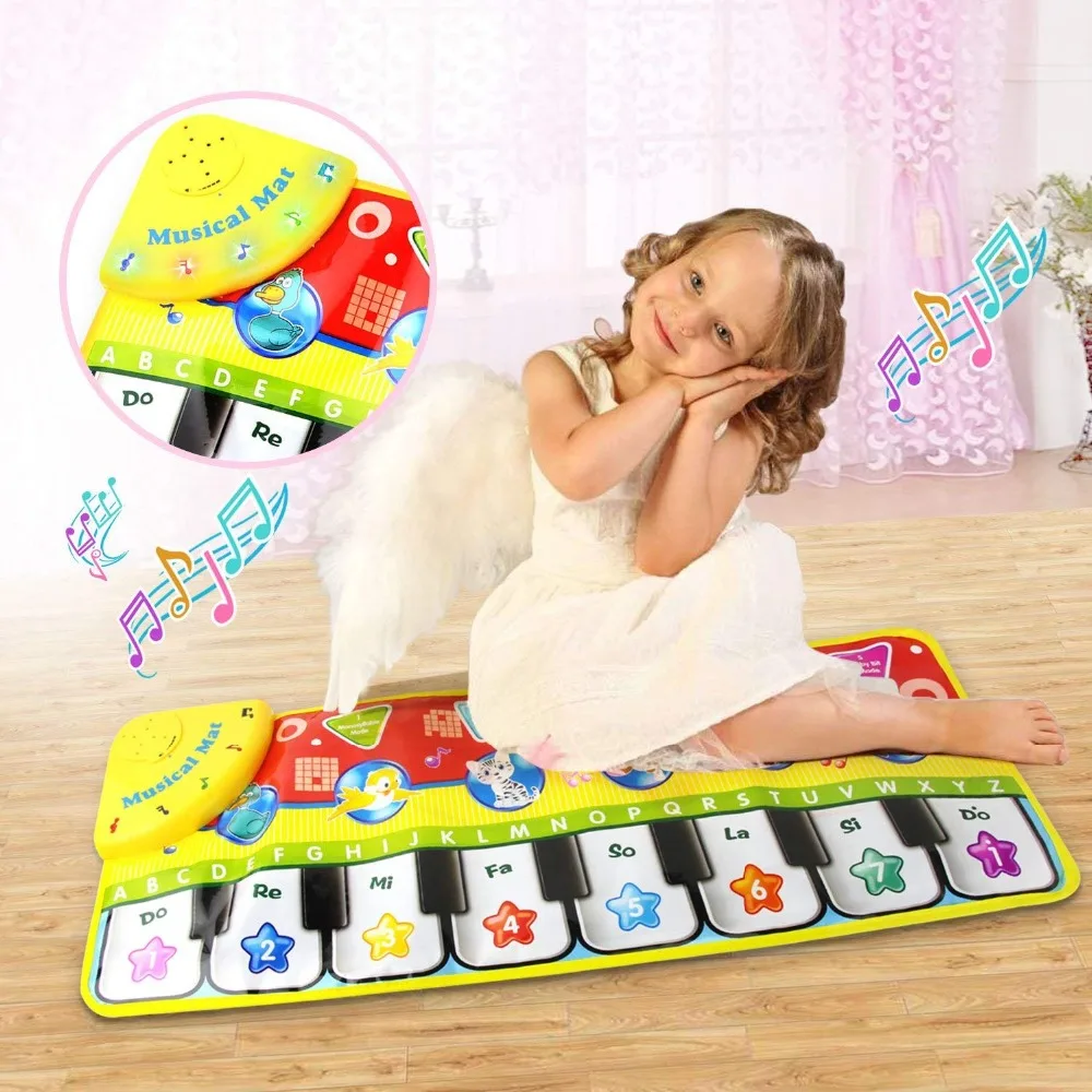 

70x27CM Baby Piano Mats Musical Carpets with 8 Keys & 6 Animals Sound Touch Play Musical Carpet Mat Educational Toys for Kids