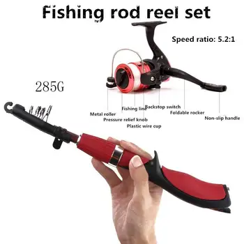 

Mounchain 1.4M Fishing reel Rod Fishing Rod with reel Fishing Pole Light Weight Portable Short Type Beginner Fishing Rod