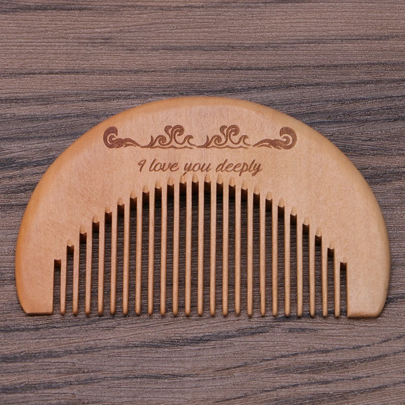 Натуральные персиковые гребень деревянный Тонкие зубы Антистатический массаж головы инструмент для ухода за волосами