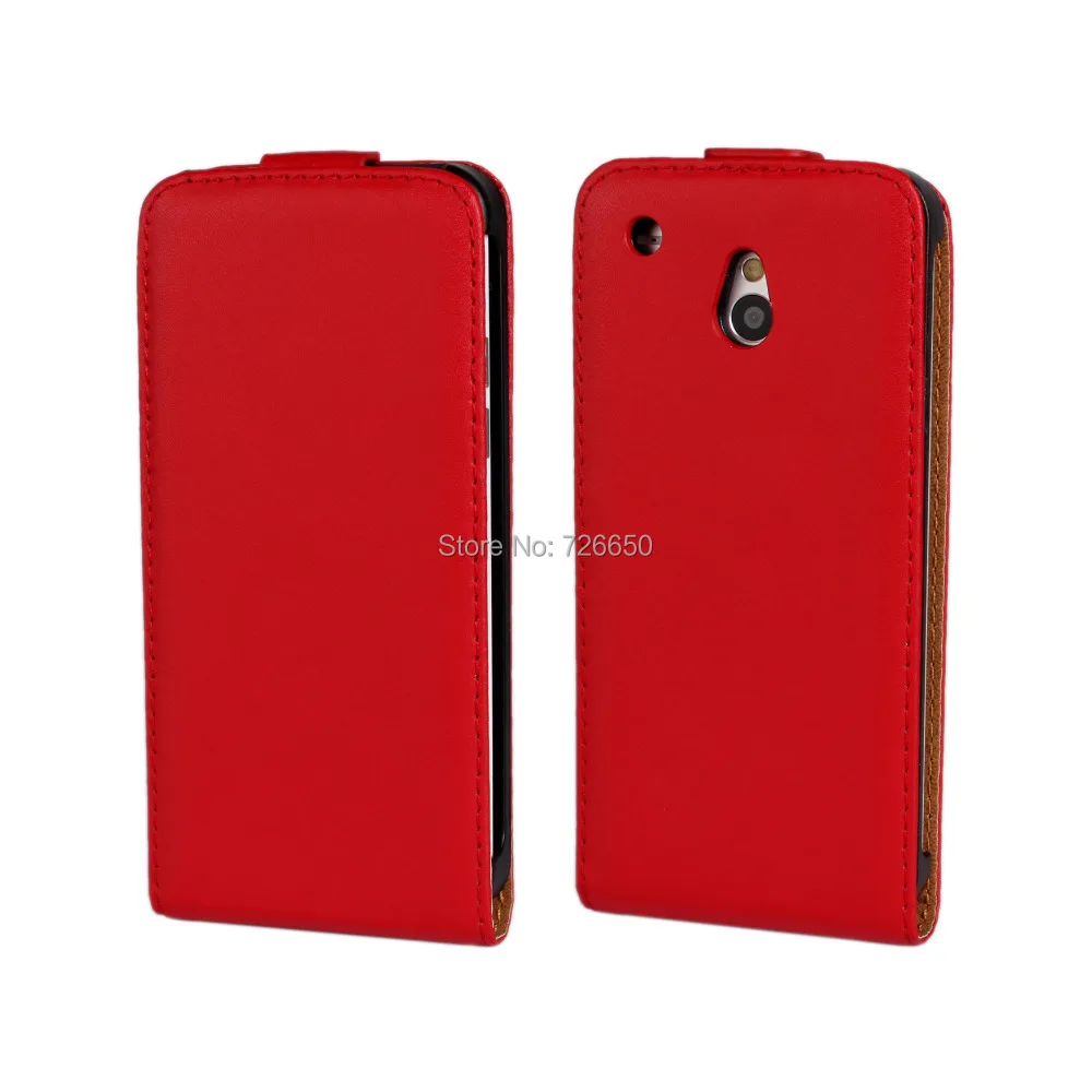 

Vertical Flip Genuine Leather Case For HTC One Mini M4 with Black,White,Pink
