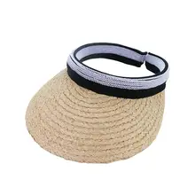 Женская Складная большая соломенная Солнцезащитная шляпа-блок шляпа солнцезащитный козырек Кепка для отдыха Путешествия Пляж Альпинизм бег