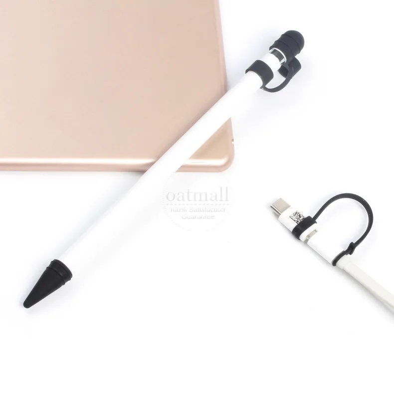 Мягкий силиконовый чехол-держатель для Apple Pencil cap с адаптером для кабеля, ремешок против потери для iPad, чехол-карандаш для планшета, набор для сенсорных ручек