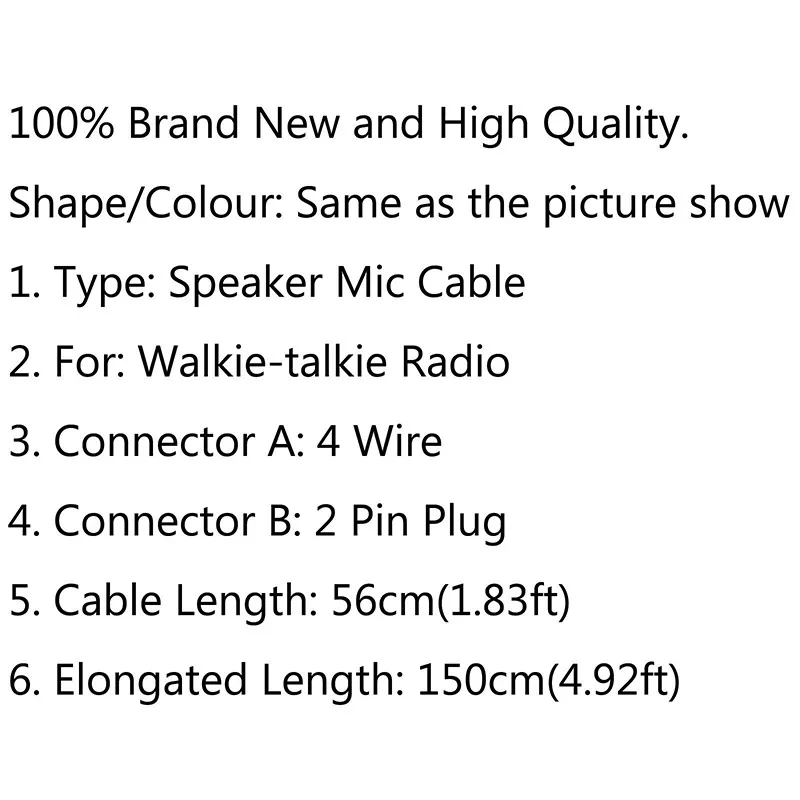 2 вытащить шпильку 4 провода Динамик микрофонный кабель Линия для Baofeng UV5R TK370