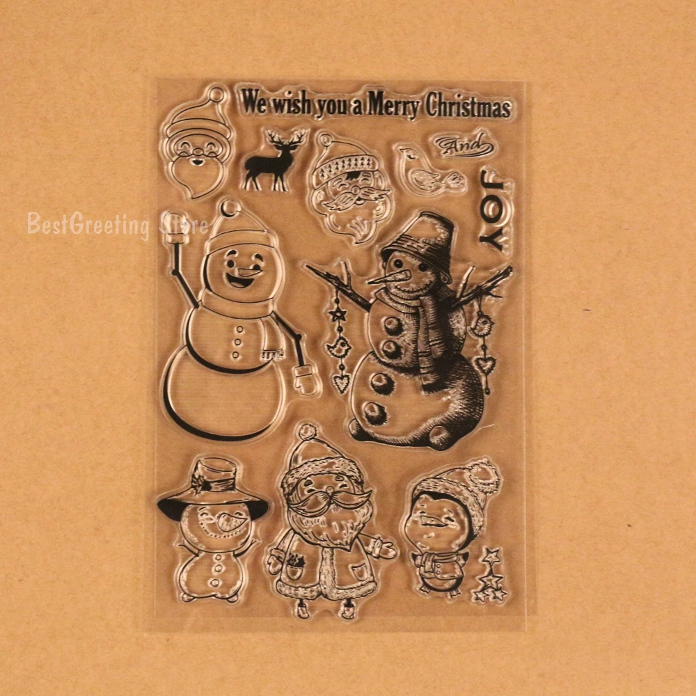 

we wish you a merry christmas stamps cute smowman clear stamps scrapbooking bullet journal supplies