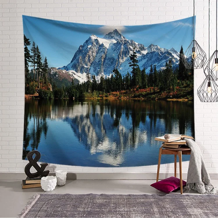 

Tapestry mountain Landscape tapestry Wall Hanging Beach Round Tapestries fabric Blanket Decor Large Wall tapestry 150x130 cm
