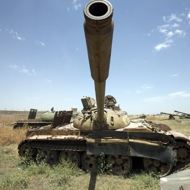 A Russian T-55 main battle tank Poster Print (34 x 23)