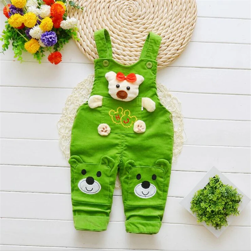 

BibiCola Baby Boys Pants 2018 Spring Autumn Kids Cartoon Jeans for Little Boys Strap Children Baby Winter Cartoon Warm Bib Pants