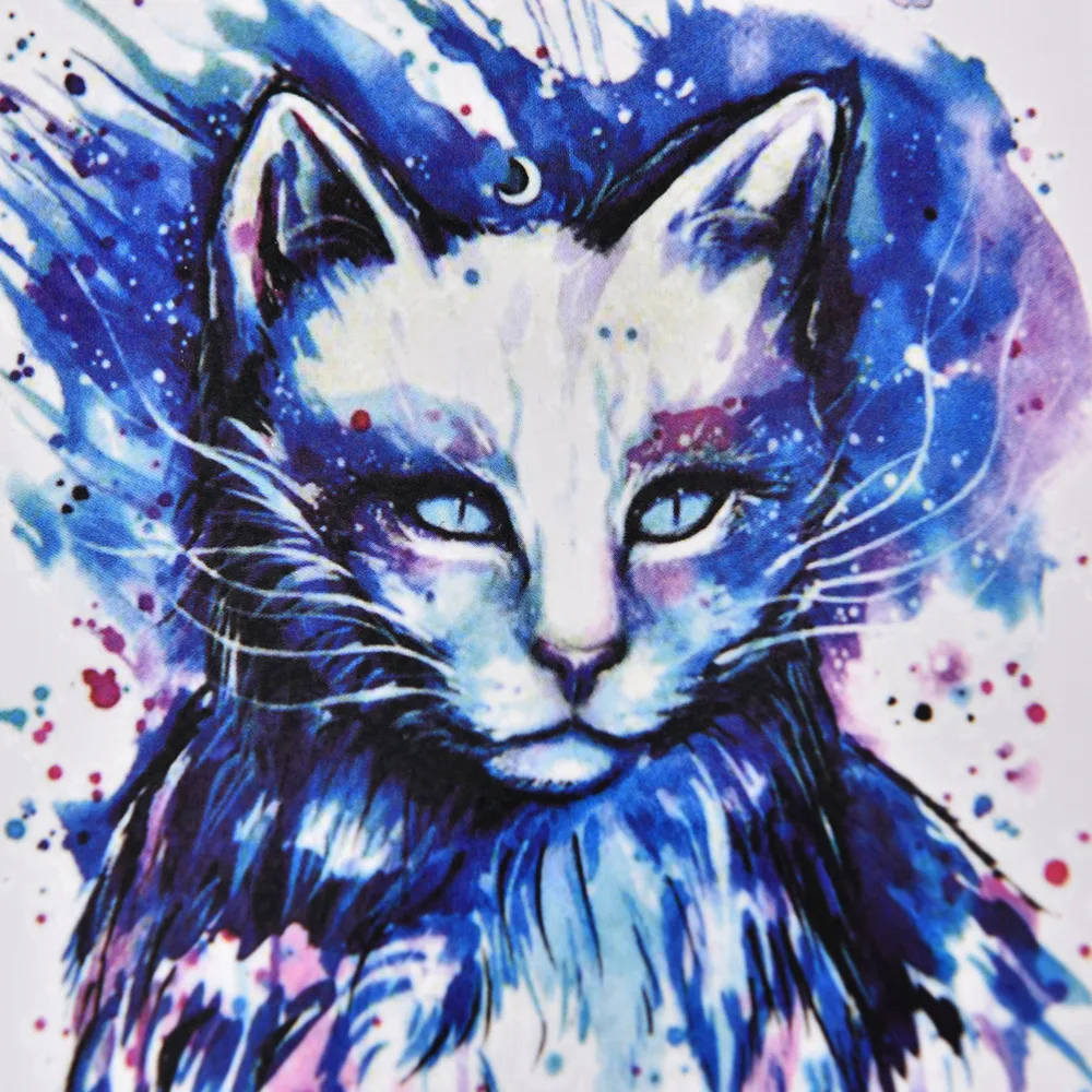 

150*105mm Waterproof Blue Cat Temporary Tattoo Large Arm Body Art Tattoos Sticker Can be Removed