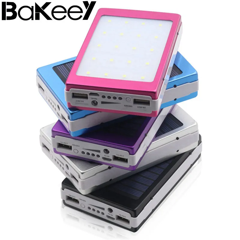 

Bakeey 5x18650 Dual USB Solar Energy Camping Flashlight 20000mAh Battery Case Power Bank Box Red Blue Yellow