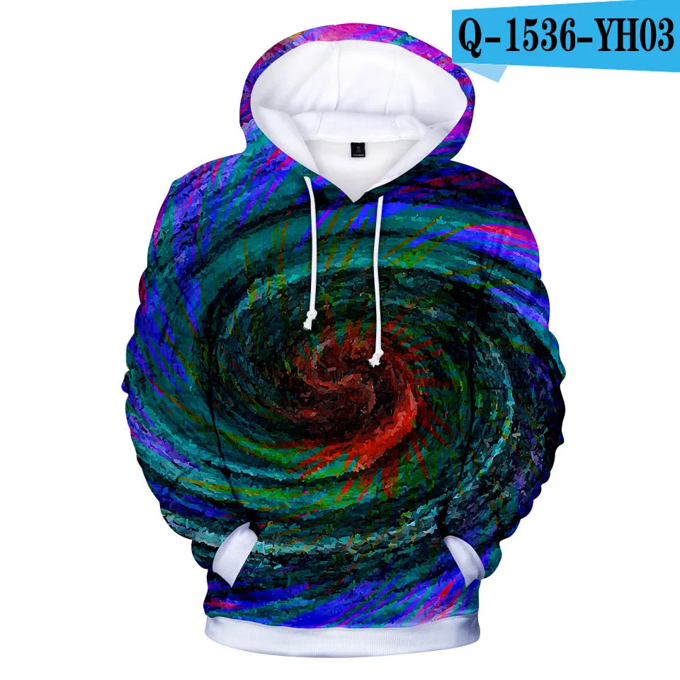 Для мужчин/для женщин Красочные Tie Dye толстовки Толстовка повседневное волшебный вихревой узор 3D пот Топы Crewneck Hoondie осень зима загрязнители - Цвет: Темно-серый