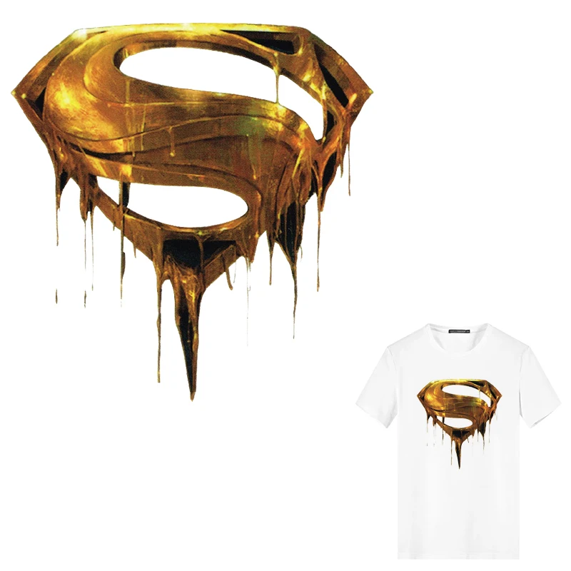 Железные нашивки Супермен большие значки полоски на одежде Декор тепло передачи для одежды наклейки значки DIY футболки топы Печать E
