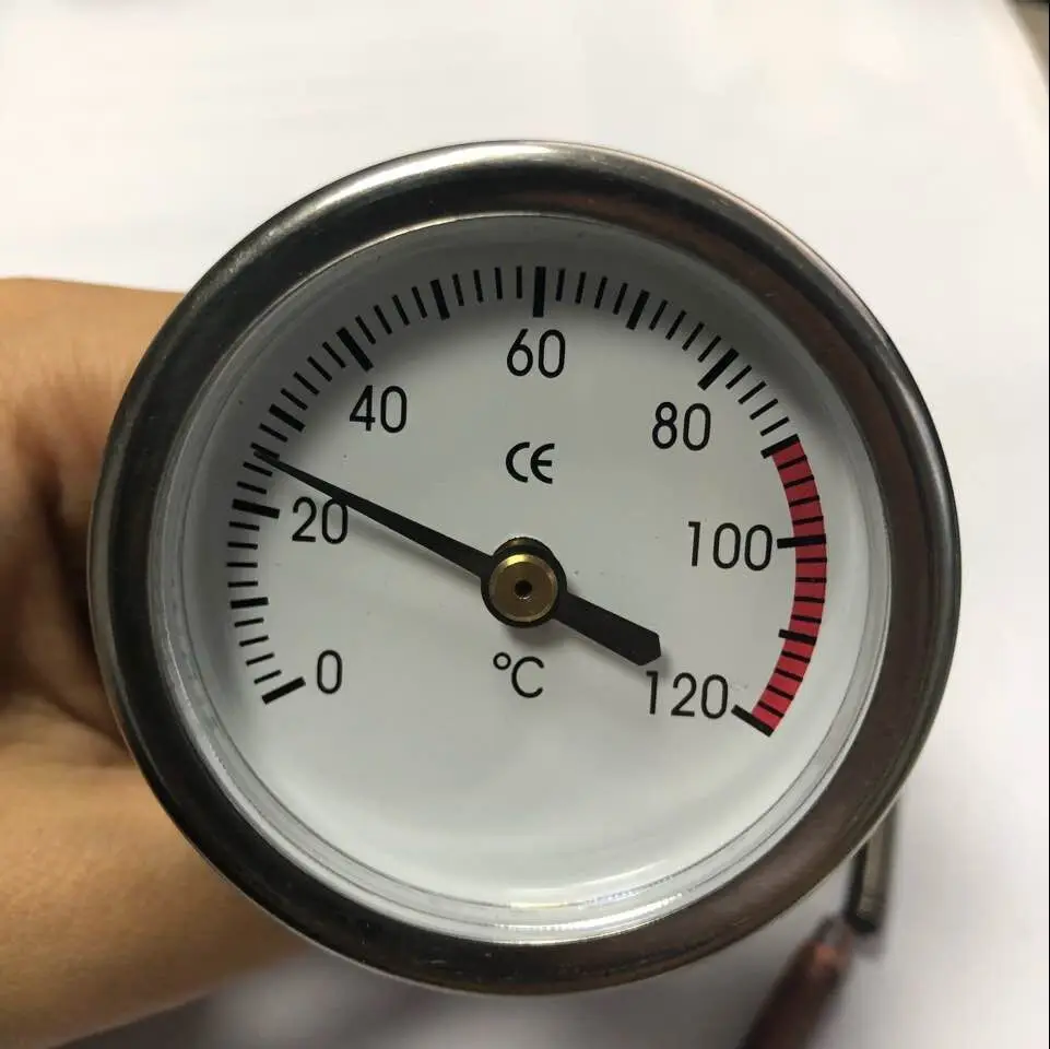 

0-120 Degrees Celsius Dial Bolier Thermometer Water Heater Temperature Tester Capillary Gauge with copper probe 20%off