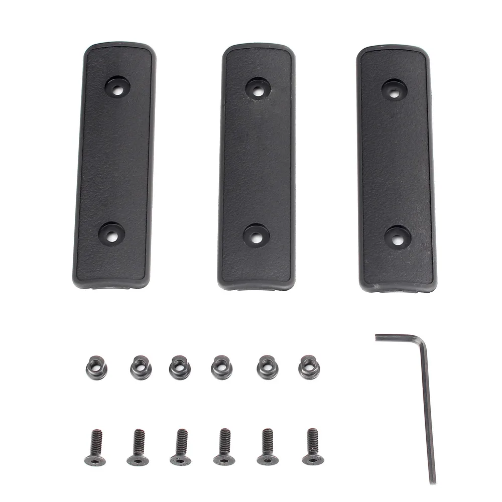 ohhunt 4 inch Polymer Keymod Rail Panel Handguard Cover Pack of 3 pieces Key Mod Tactical Hunting Accessory Black Tan Army Green (6)
