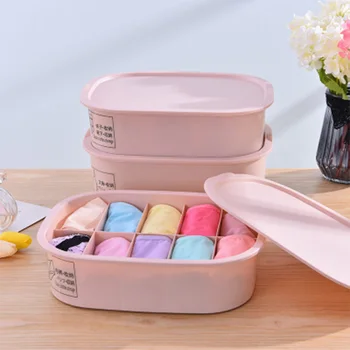 

Creative Plastic Multi-Grid Covered Storage Boxes Multi-Function Home Bedroom Wardrobe Underwear Pants Debris Storage Finishing