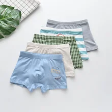5 шт./лот; трусы для мальчиков; хлопковое дышащее нижнее белье для мальчиков; трусы-боксеры для детей; трусы для подростков; Детские шорты; BU022
