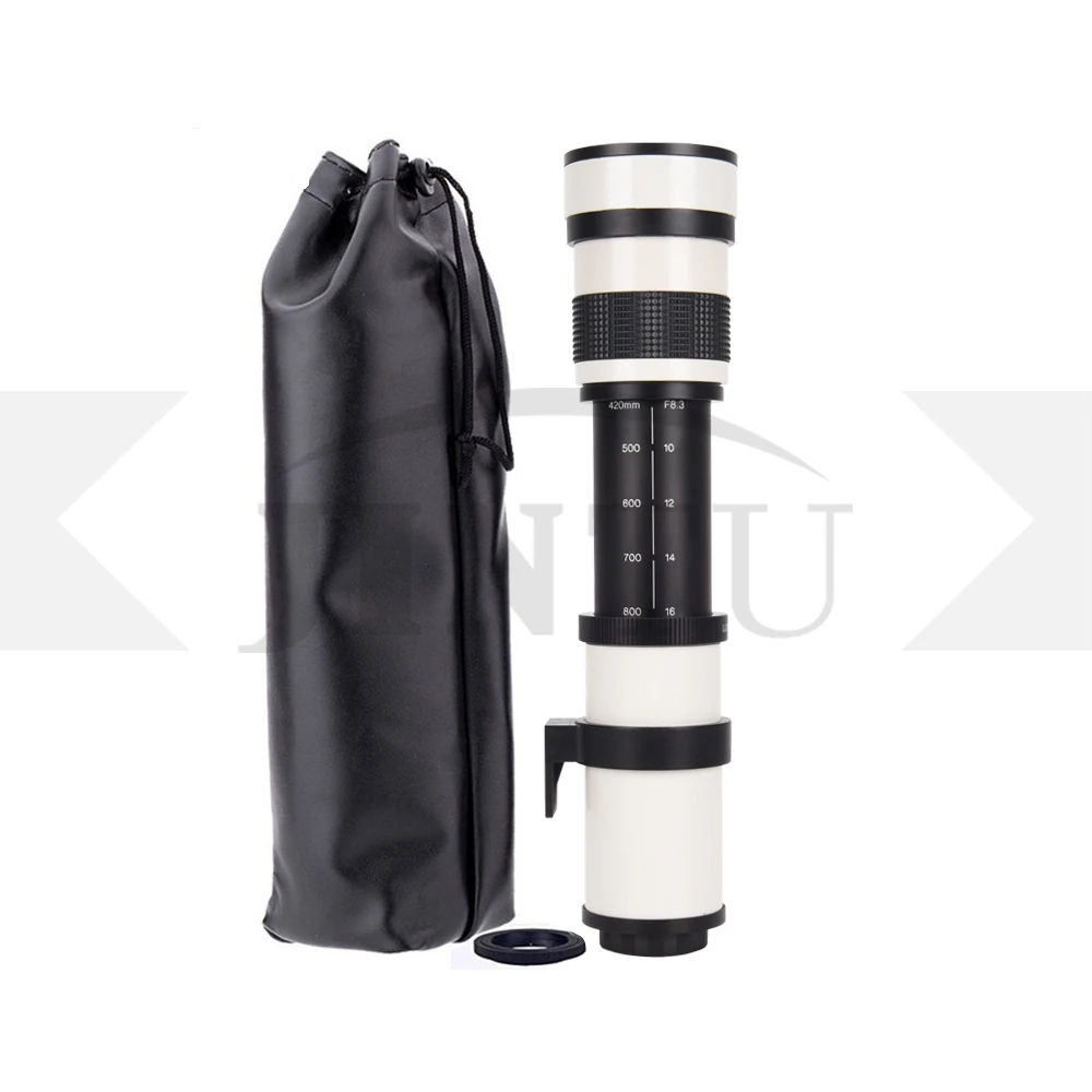 JINTU 420 800 мм HD телефото зум Ручной объектив F/8 3 F16 + T2 адаптер для Canon Nikon SLR Pentax Sony NEX M4/3