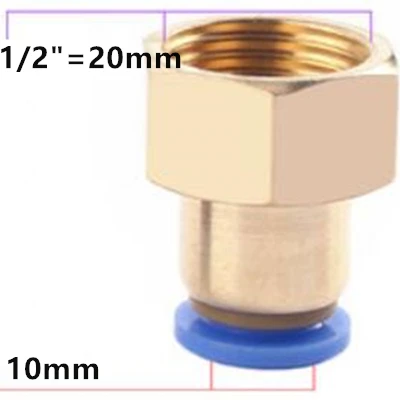 BSP 1/" 1/4" 3/" 1/2" Латунные Пневматические разъемы нажимные фитинги для воздушных труб 4 мм 6 мм 8 мм 10 мм 12 мм 14 мм - Цвет: 1l2 x 10mm