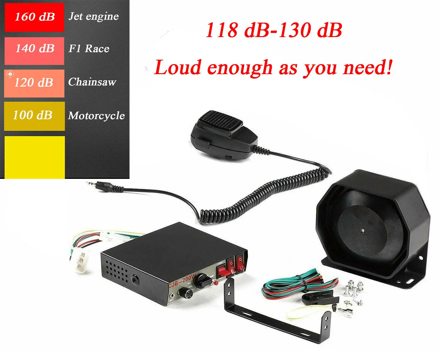 Big Promo emBky Fuoco Suono di Avviso di Allarme 200W Corno Polizia PA 8 MIC Altoparlante Sistema di Sirena Per L'automobile Con La Sirena Scatola Big Promo emBky Fuoco Suono di Avviso di Allarme 200W Corno Polizia PA 8 MIC Altoparlante Sistema di Sirena Per L'automobile Con La Sirena Scatola