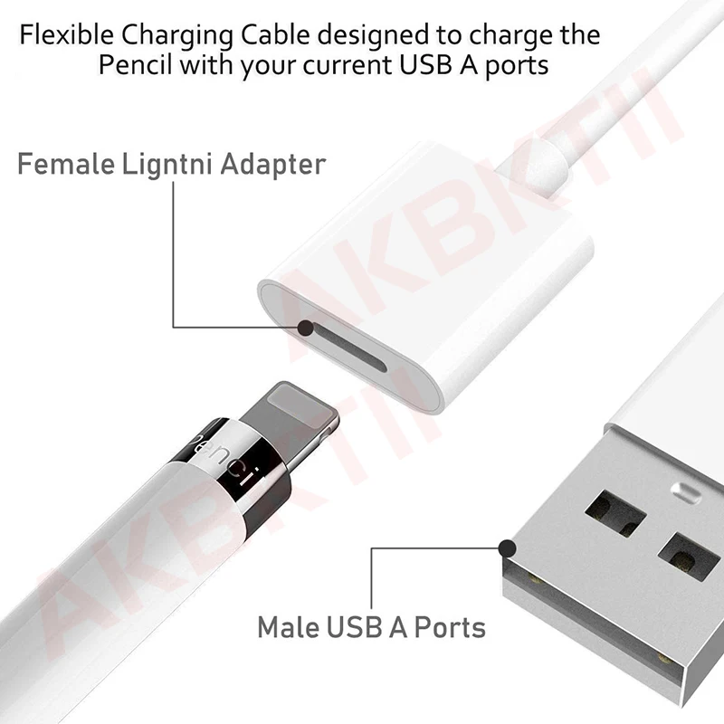 AKBKTII USB зарядное устройство для Apple Pencil Кабель зарядного устройства Шнур iPad