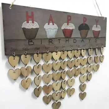 

Creative Wood Calendar Birthday Reminder Event Board Happy Birthdays DIY Calendar Perfect gifts for Festival #705