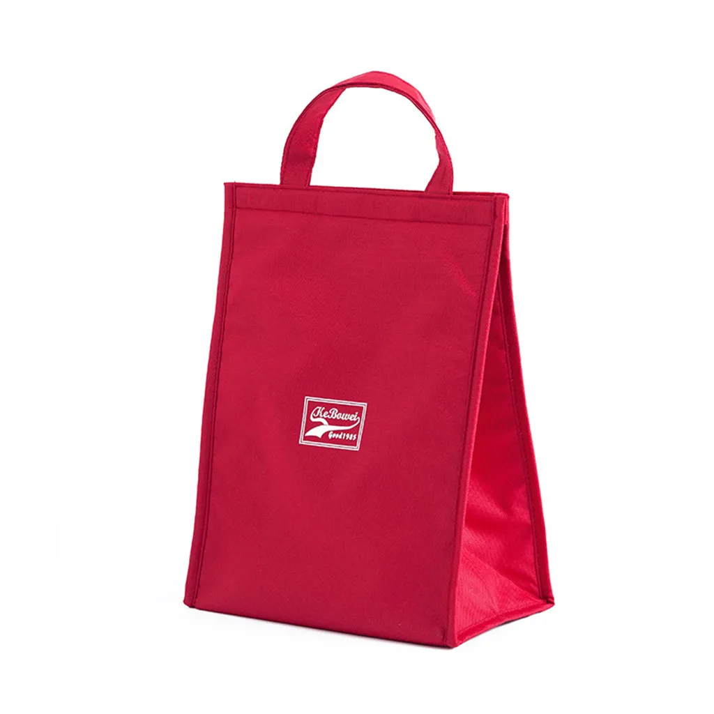 Модная Портативная Термосумка для ланча, сумка для еды, свежая сумка Bento, сумка для офиса, пикника, холода, Оксфорд, изоляционный органайзер, большая сумка для ланча - Цвет: Red L