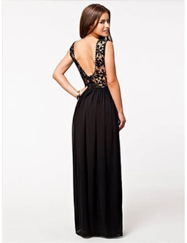 style 2 black Vintage Lace Patchwork Long Dress Plus Size S-5XL Wedding Bridesmaid Party Maxi Dress Robe Femme Vestidos Pink - Цвет: style 2 black