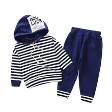 Orangemom/официальная одежда для детей; сезон осень-зима; коллекция года; костюм для маленьких мальчиков; хлопковая повседневная одежда в полоску с надписью; Детский свитер