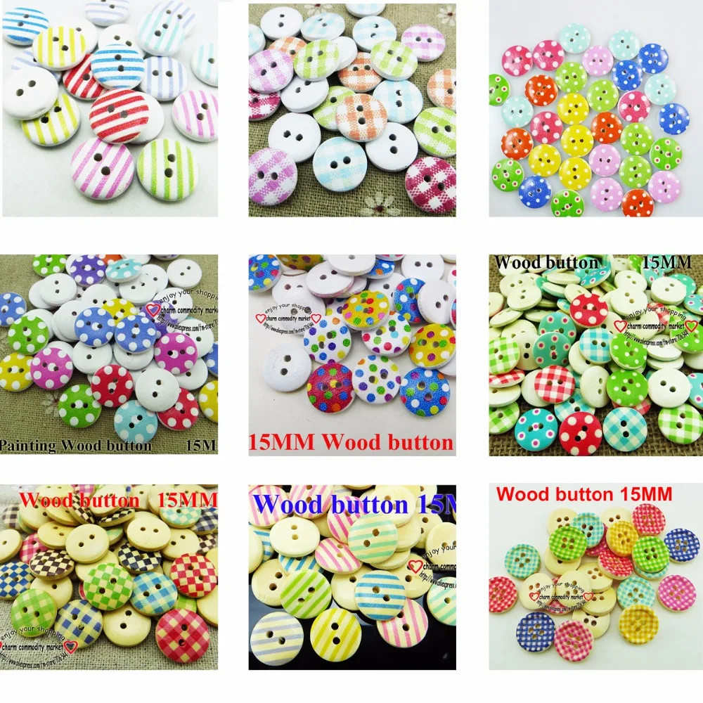 

50PCS dot polka button Decorative sewing wooden shirt buttons clothes boots coat accessories MCB-010N