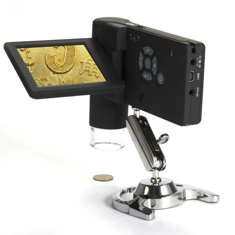 

Professional Handheld HD 5.0 MP 500X Digital Microscope with 3" LCD Display 8LED and Stand for Photo and Video Capture