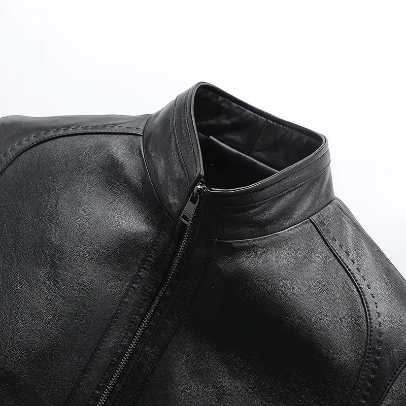 Hot Sheepskin Coat For Men Jaqueta Masculina Autumn Genuine Leather Jacket Men Blouson Moto Homme Zipper Vintage Mens Jackets Hot Sheepskin Coat For Men Jaqueta Masculina Autumn Genuine Leather Jacket Men Blouson Moto Homme Zipper Vintage Mens Jackets
