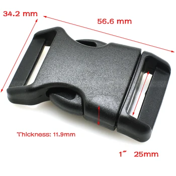 

1000pcs 1''(25mm) Contoured Side Release Buckles For Paracord Survival Bracelets/Dog Collar Black Free Shipping